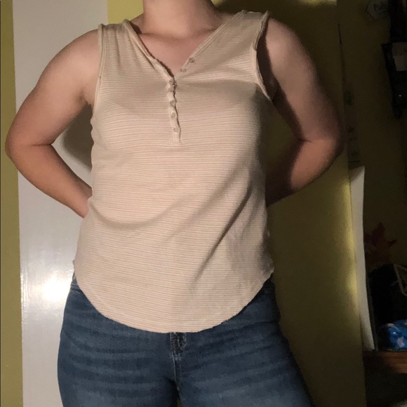 Anthropologie NWT 9-H15 STCL orange striped tank - Picture 2 of 4